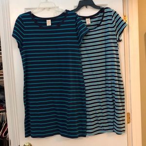 Two soft tee shirt dresses